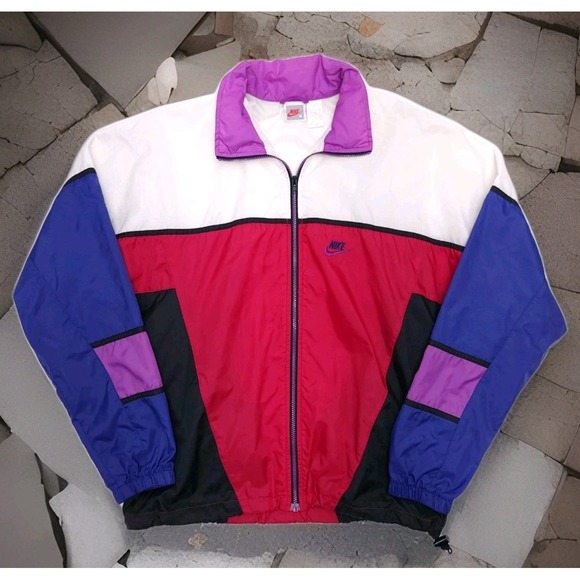 Vintage 90's NIKE Windbreaker COLORBLOCK‎HiP HoP Streetwear TRACK Jacket M